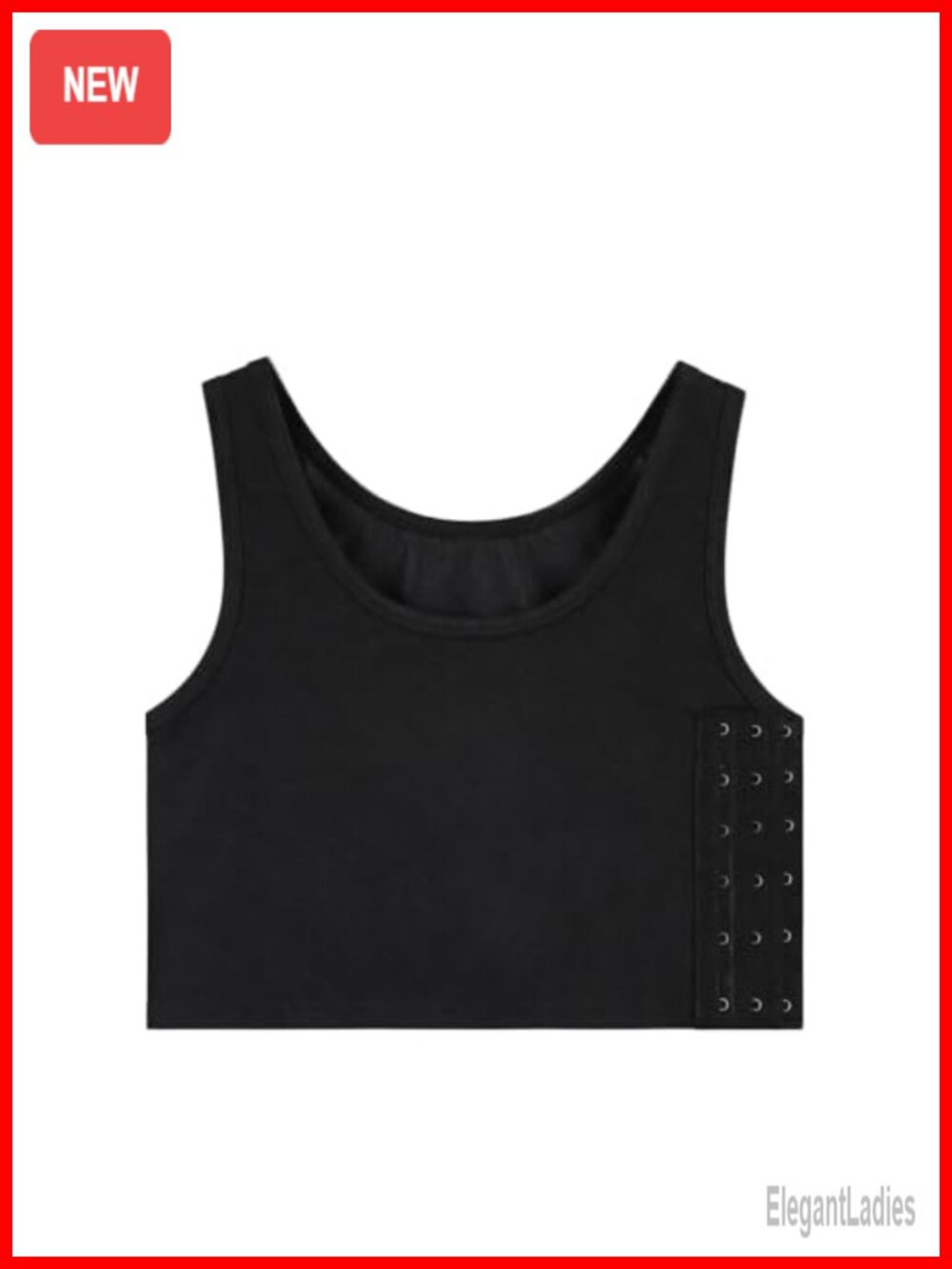 Chest Binder Nylon Spandex Compression Top Mesh Back Hook Eye Closure Slim Fit